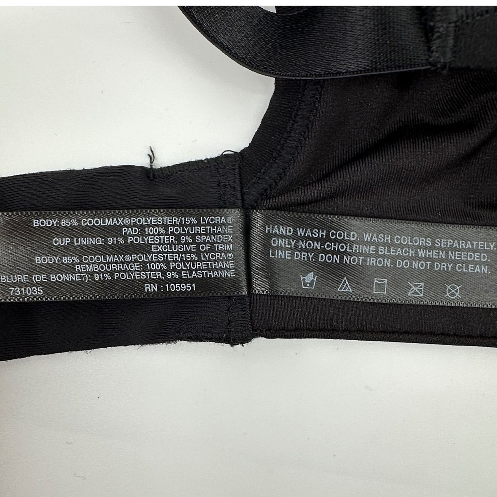 Natori Padded Underwire Bra Womens 32C Black 105951 T-Shirt Bra - Picture 5 of 7